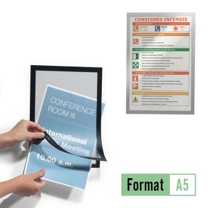 Porte document A6 avec adhésif repositionnable pour affichage mural